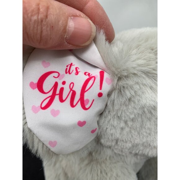Lotsa Love Meet Hugme Its a Girl Gray Elephant Baby Shower Gift Plush Stuff Anim - Picture 2 of 8